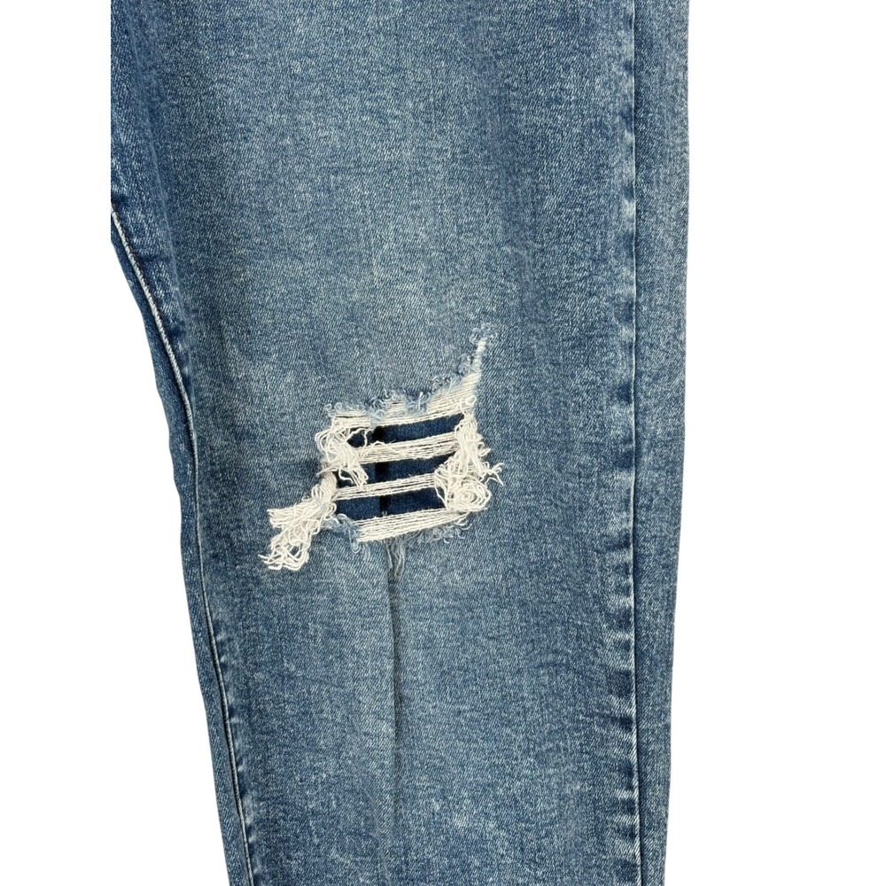 a.n.a High-Rise Straight Jeans Blue Distressed Raw Hem Size 18 - Picture 5 of 9